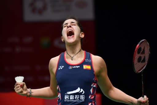 Carolina Marin of Spain beat China's He Bingjiao and will face Thai Ratchanok Intanon in Sunday's final