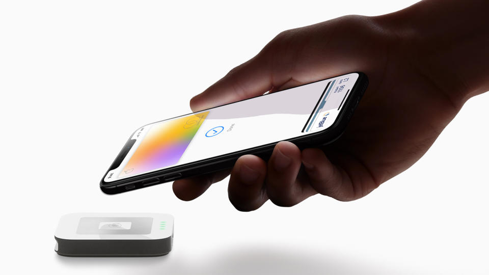 Apple’s new Apple Pay-enabled credit card, a joint venture with Goldman Sachs. Photo: Apple