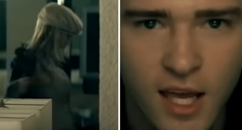 Justin appeared to shade Britney in the video for 'Cry Me a River'. Credit: Jive Records