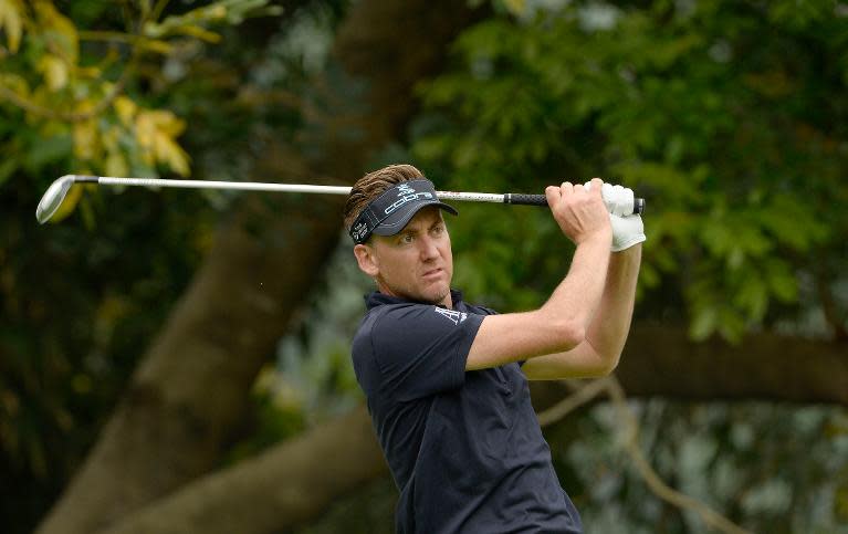 Ian Poulter during the first round of the Volvo China Open at Genzon Golf Club in Shenzhen on April 24, 2014