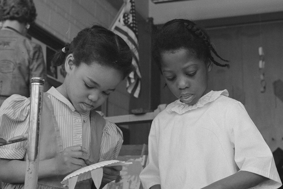 Students working on a project at Garfield Elementary in 1963. Image will be part of Memory Spiral in Heekin Park.
