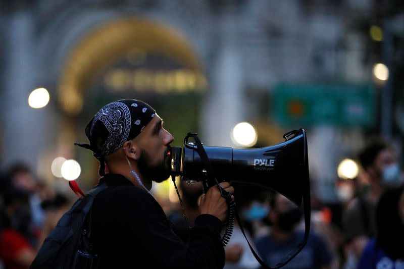 The City Hall Autonomous Zone protest to defund the New York Police Department (NYPD) in Manhattan, New York City