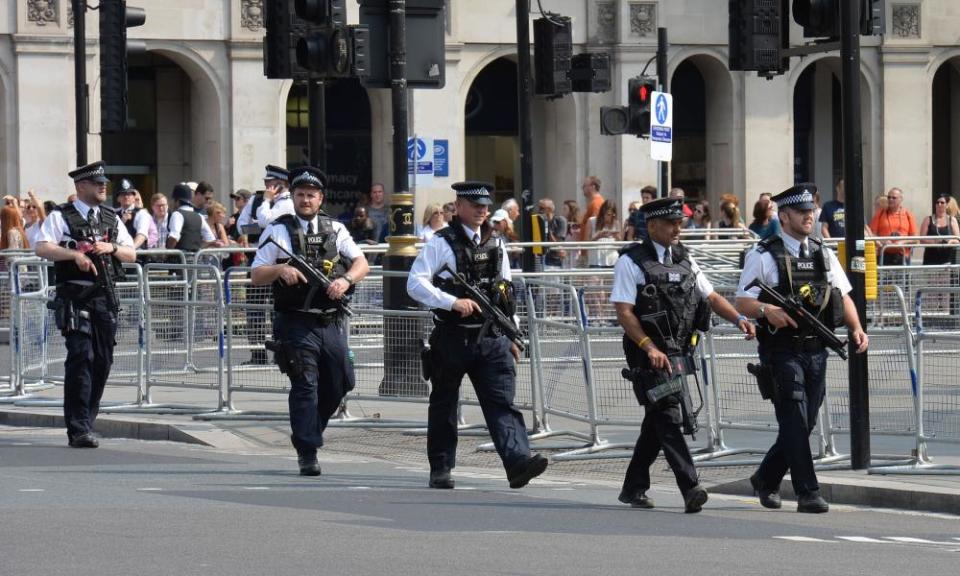 Police in Westminster. They survey found people want more security.