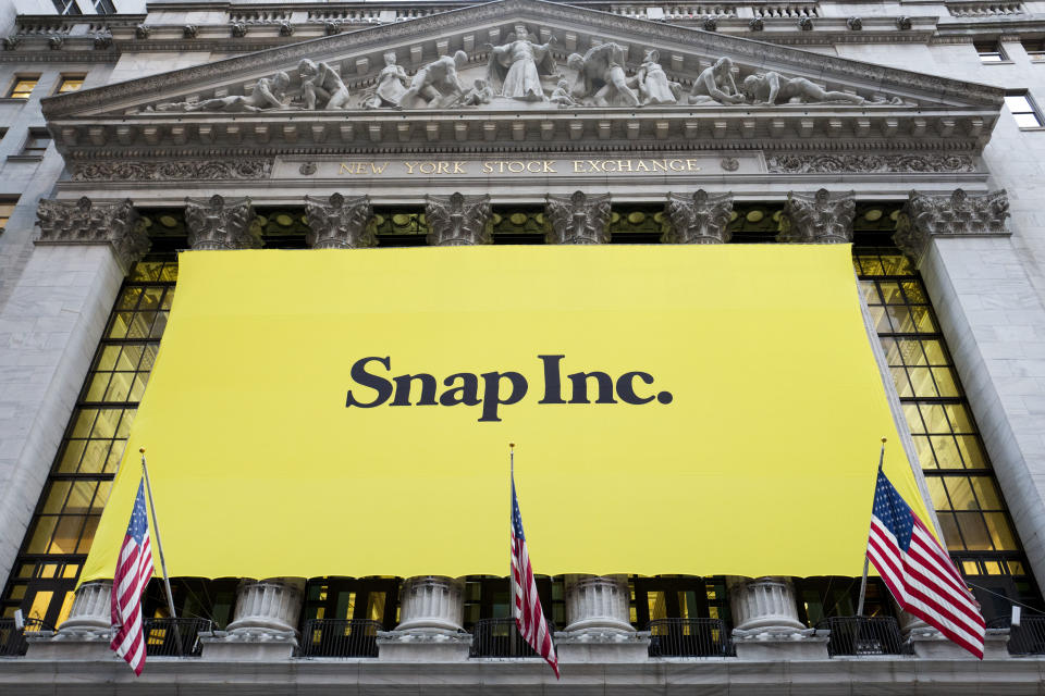 Snap went public on the NYSE on March 2nd. Source: AP
