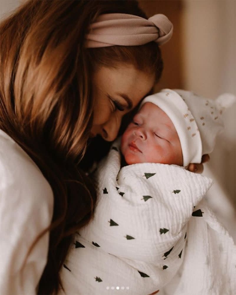 Audrey Roloff with newborn son Bode James | Monique Serra Photography