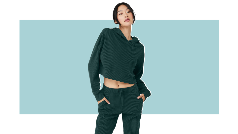 We wouldn’t blame you for keeping this cozy cropped hoodie to wear at home or while running errands.
