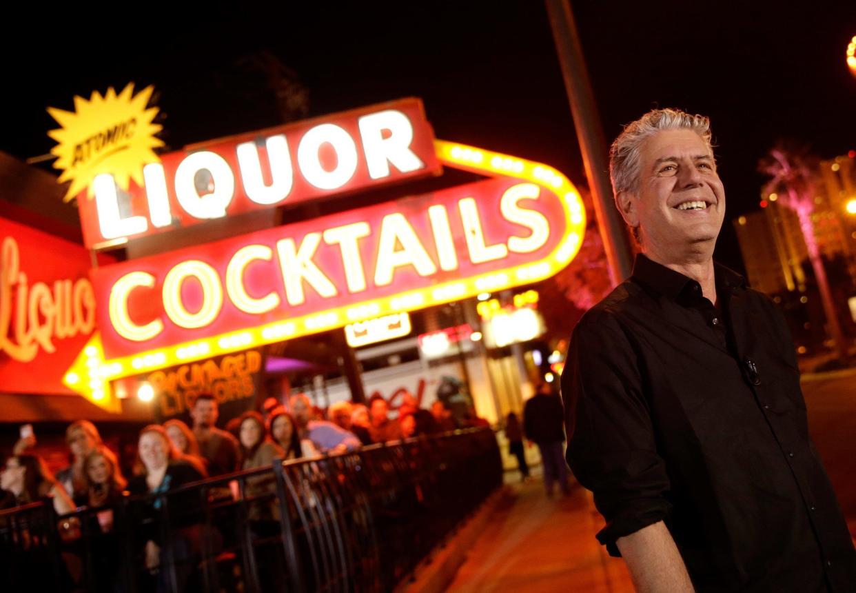 Anthony Bourdain smiles as he attends the "Parts Unknown Last Bite" live CNN talk show at Atomic Liquors on Nov. 10, 2013, in Las Vegas, Nevada.