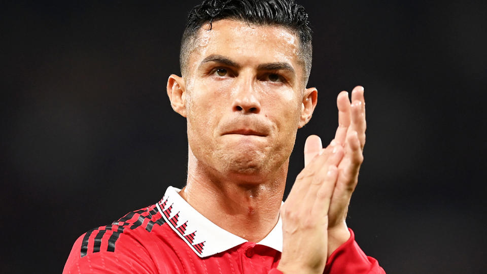 Cristiano Ronaldo, pictured here applauding fans after Manchester United's win over Liverpool.