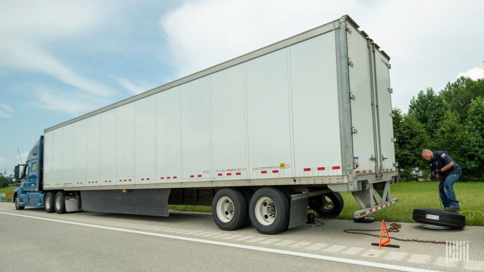 Warning triangles and flares are no longer cutting it for truck driver safety. (Photo: Jim Allen/FreightWaves)