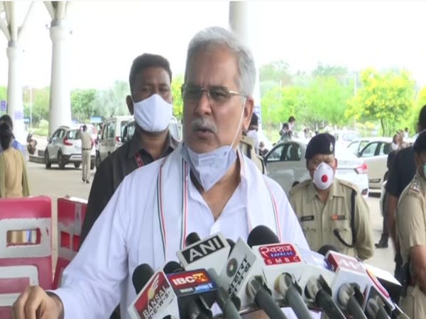 Chhattisgarh Chief Minister Bhupesh Baghel speaking to ANI on Thursday in Raipur. 