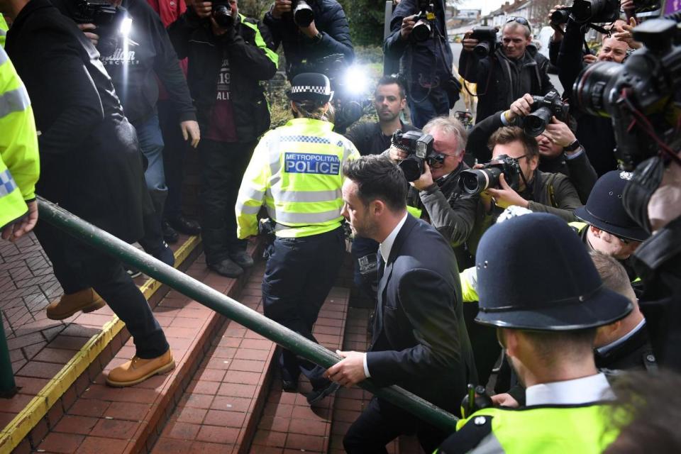 Ant McPartlin arrives at Wimbledon Magistrates' Court charged with drink-driving (Getty Images)