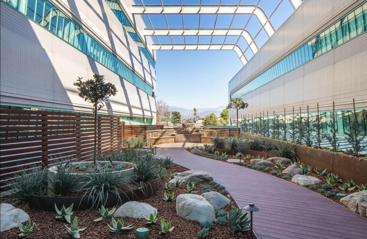 The Apple Valley Council will consider hiring Architerra Design Group to design a future observation deck and open-space trail once the iconic Hilltop House is demolished. Pictured is one of the many projects from ADG, a rooftop garden at the Kaiser Permanente Baldwin Park Medical Facility.