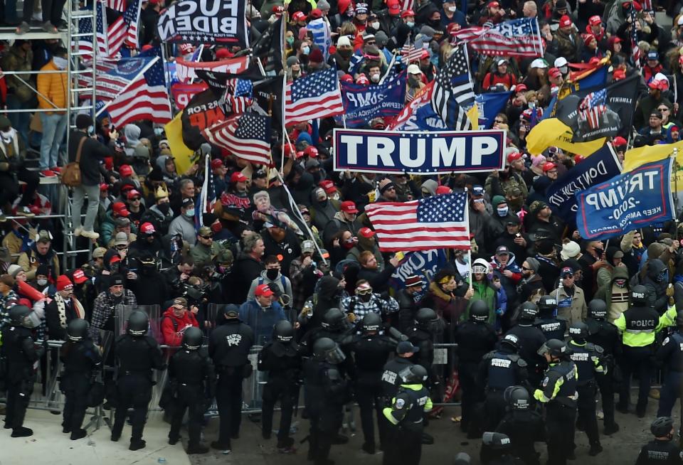 Supporters of then-President Donald Trump violently breached the Capitol on Jan. 6 after he spent months spreading lies that the election had been stolen from him. (Photo: OLIVIER DOULIERY via Getty Images)