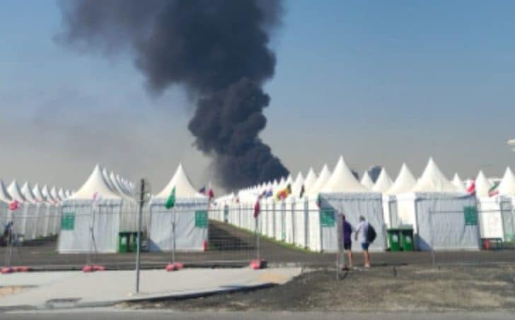 Fire near fan village in Qatar - Fire breaks out near fan village at Qatar World Cup