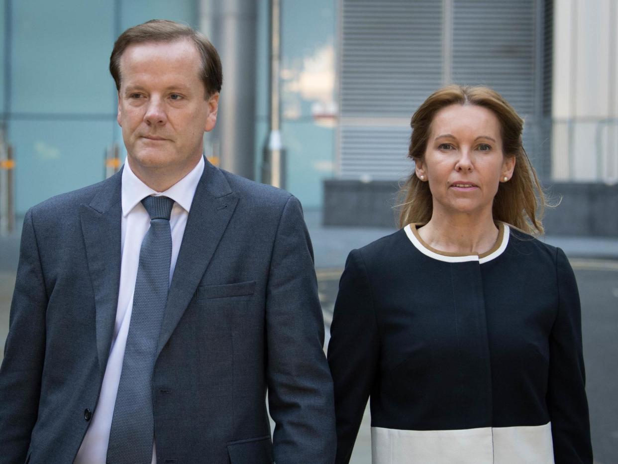 Former Conservative MP Charlie Elphicke, with MP for Dover Natalie Elphicke, arriving at Southwark Crown Court in London: Stefan Rousseau/PA