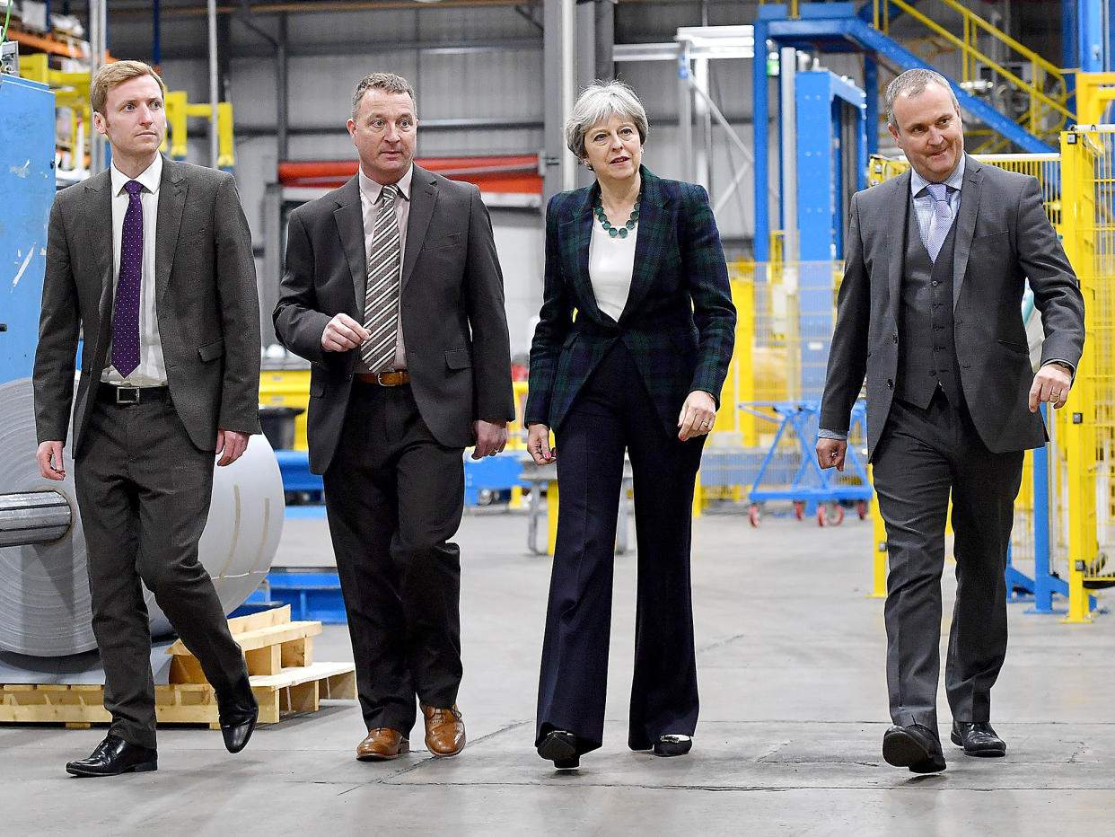 Theresa May has campaigned in workplaces – but has not met workers, it is claimed: Getty