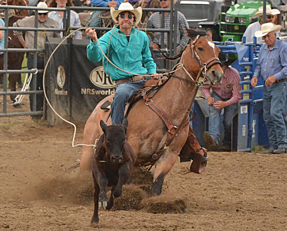 Tyler Esser of Frankfort was among the area cowboys and cowgirls who competed over the weekend in the Eastern Dakota 4-H Regional Rodeo at Derby Downs.