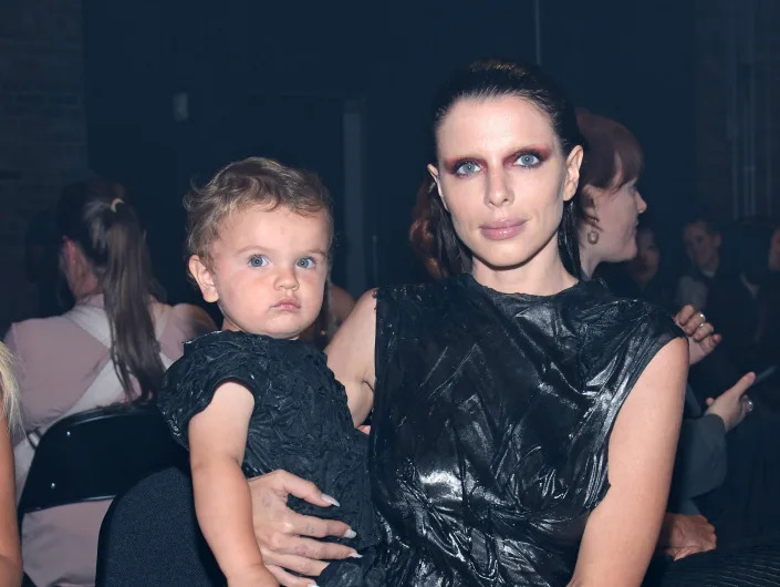 Julia Fox and her son Valentino at New York Fashion Week