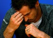 Britain's Andy Murray reacts during a news conference after losing his final match against Serbia's Novak Djokovic at the Australian Open tennis tournament at Melbourne Park, Australia, January 31, 2016. REUTERS/Jason O'Brien Action Images via Reuters