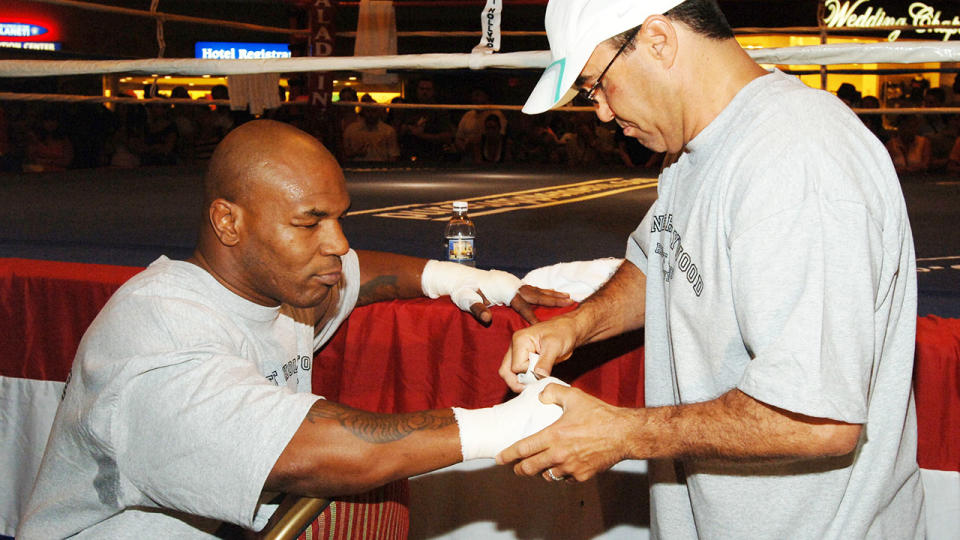 Jeff Fenech, pictured here with Mike Tyson.