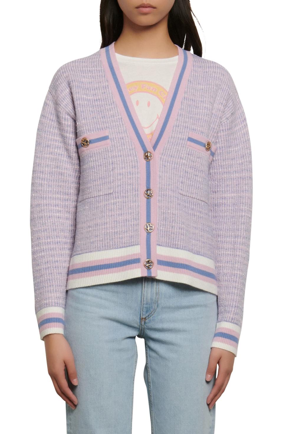 Sandro Lyna Crop Tweed Cardigan. Image via Nordstrom.