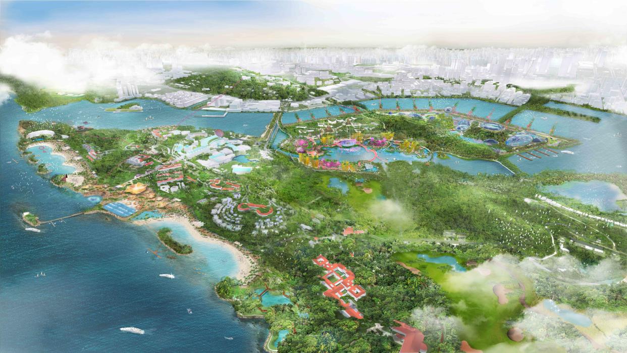 An artist’s impression of the developments on Sentosa and Pulau Brani under the Sentosa-Brani Master Plan. (PHOTO: Sentosa Development Corporation)