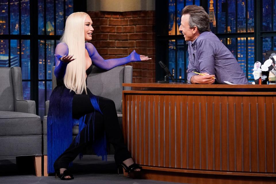 Singer Gwen Stefani during an interview with host Seth Meyers on September 8, 2022