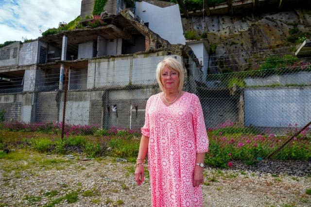 Tina Brennan at the site of the Summerland disaster in Douglas