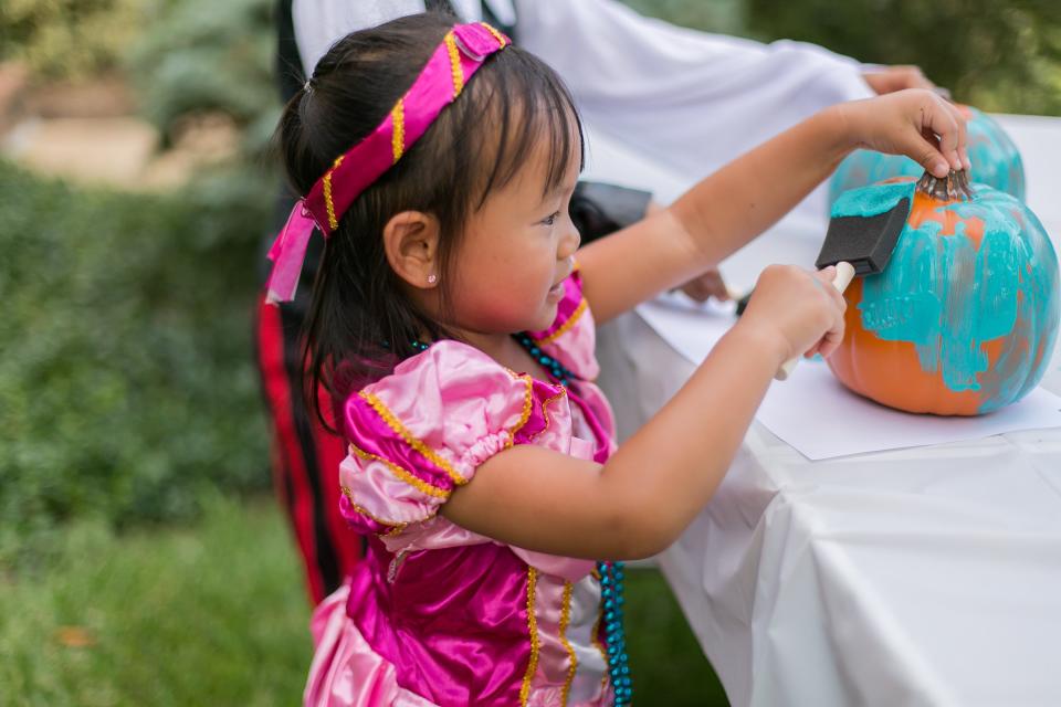 Fairy Painting Pumpkin Teal