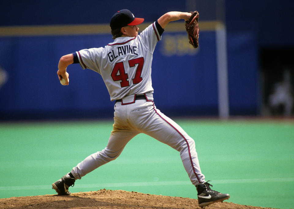 亞特蘭大勇士傳奇左投Tom Glavine。（Photo by George Gojkovich/Getty Images）