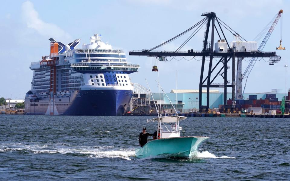 The Celebrity Edge cruise ship is poised for the sea in Florida - Lynne Sladky/AP