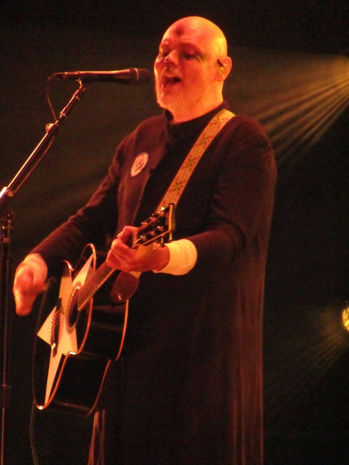 Billy Corgan at a rock-n-wrestling show, featuring his popular Smashing Pumpkins band and his popular NWA pro wrestlers on Saturday, Aug. 19, 2023 during “The World is a Vampire” Tour at the iTHINK Financial Amphitheater in (South Florida) West Palm Beach.