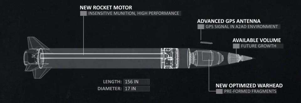 A screen grab from a Lockheed Martin promotional video offering basic dimensional and other details about PrSM. <em>Lockheed Martin capture</em>