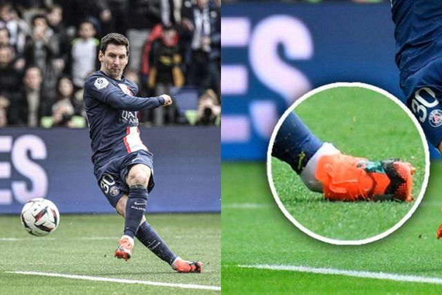 Un detalle en el tobillo de Lionel Messi en su golazo para el PSG