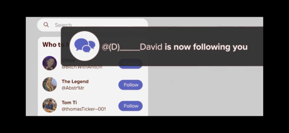 Notification: "@(D)__david is now following you"