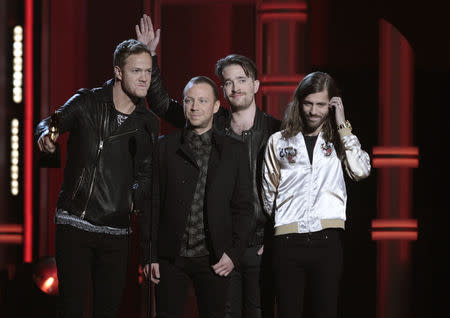 Imagine Dragons accept the top rock album award. REUTERS/Steve Marcus