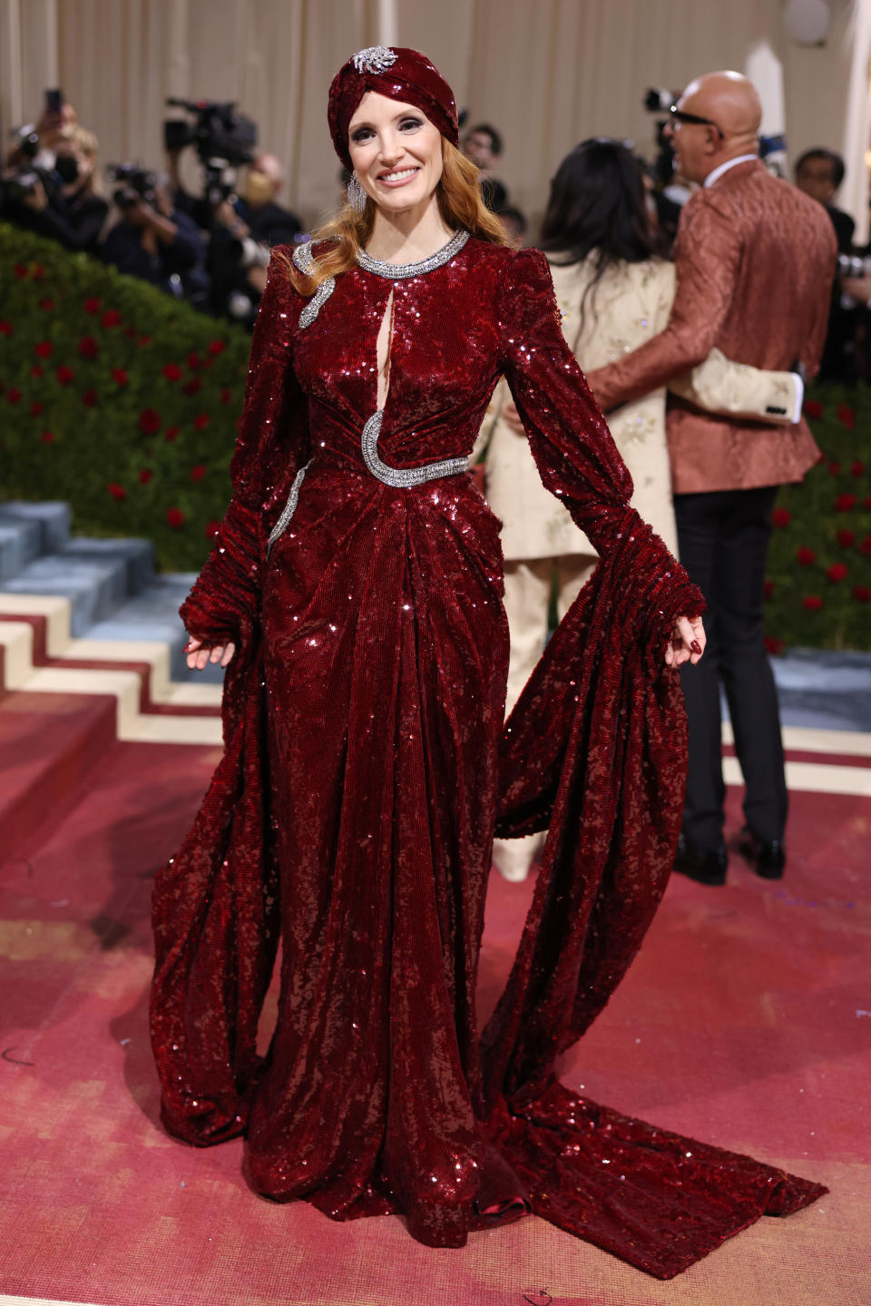 Jessica Chastain attends The Met Gala.