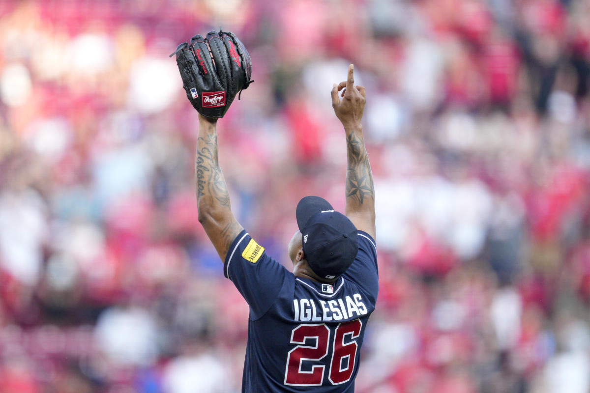 Ozzie Albies Game Used Red Jersey - Worn 4/12/2019