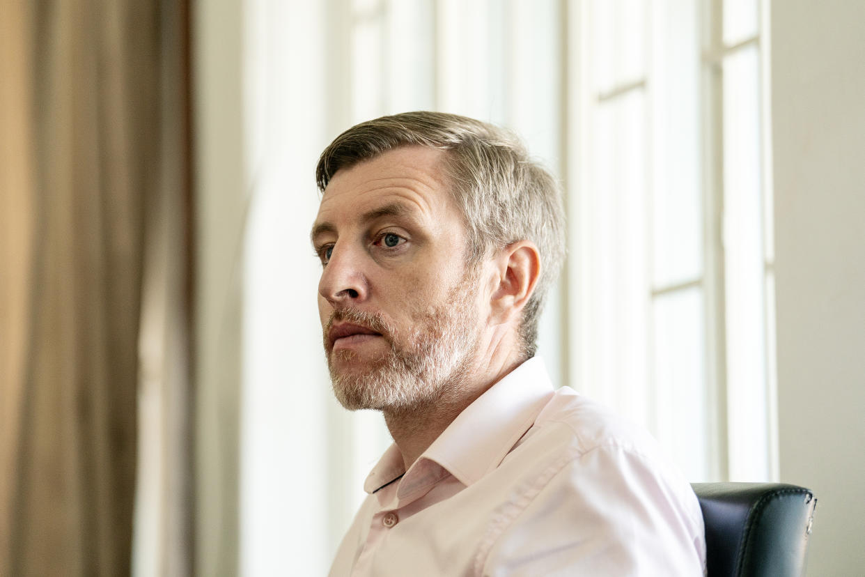 Conor Kelly, Trocaire Malawi’s programme manager, at the Department of Disaster Management Affairs offices in Capital Hill. (Brian Lawless/PA)