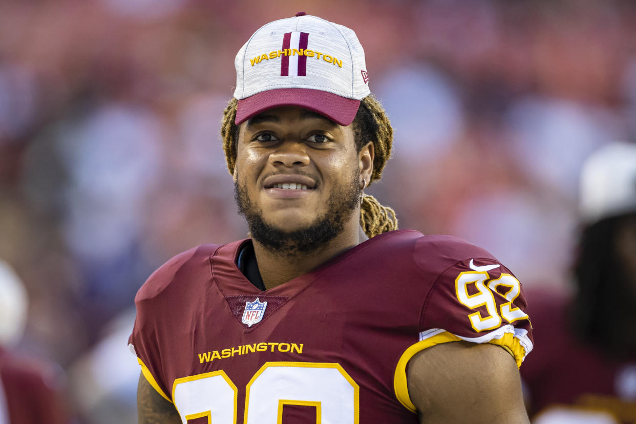 Washington defensive end Chase Young has defensive player of the year potential. (Photo by Scott Taetsch/Getty Images)