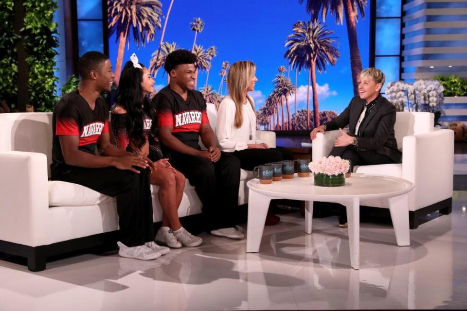 Jerry Harris and his teammates on The Ellen DeGeneres Show | Michael Rozman/Warner Bros.