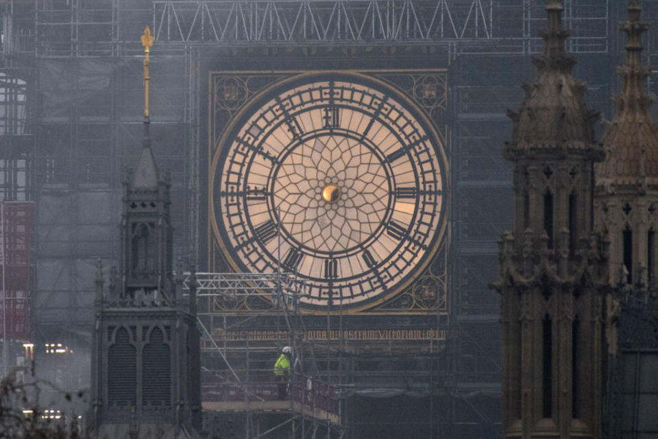 Big Ben without its hour and minute hands