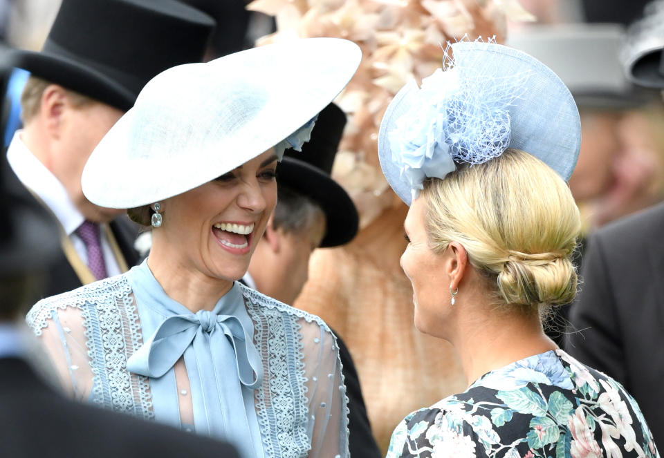 The Duchess of Cambridge and Zara Phillips sharing a laugh on 18 June 2019. <em>[Photo. Getty]</em>