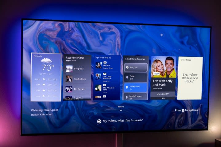 The Amazon Fire TV Ambient Experience with widgets.