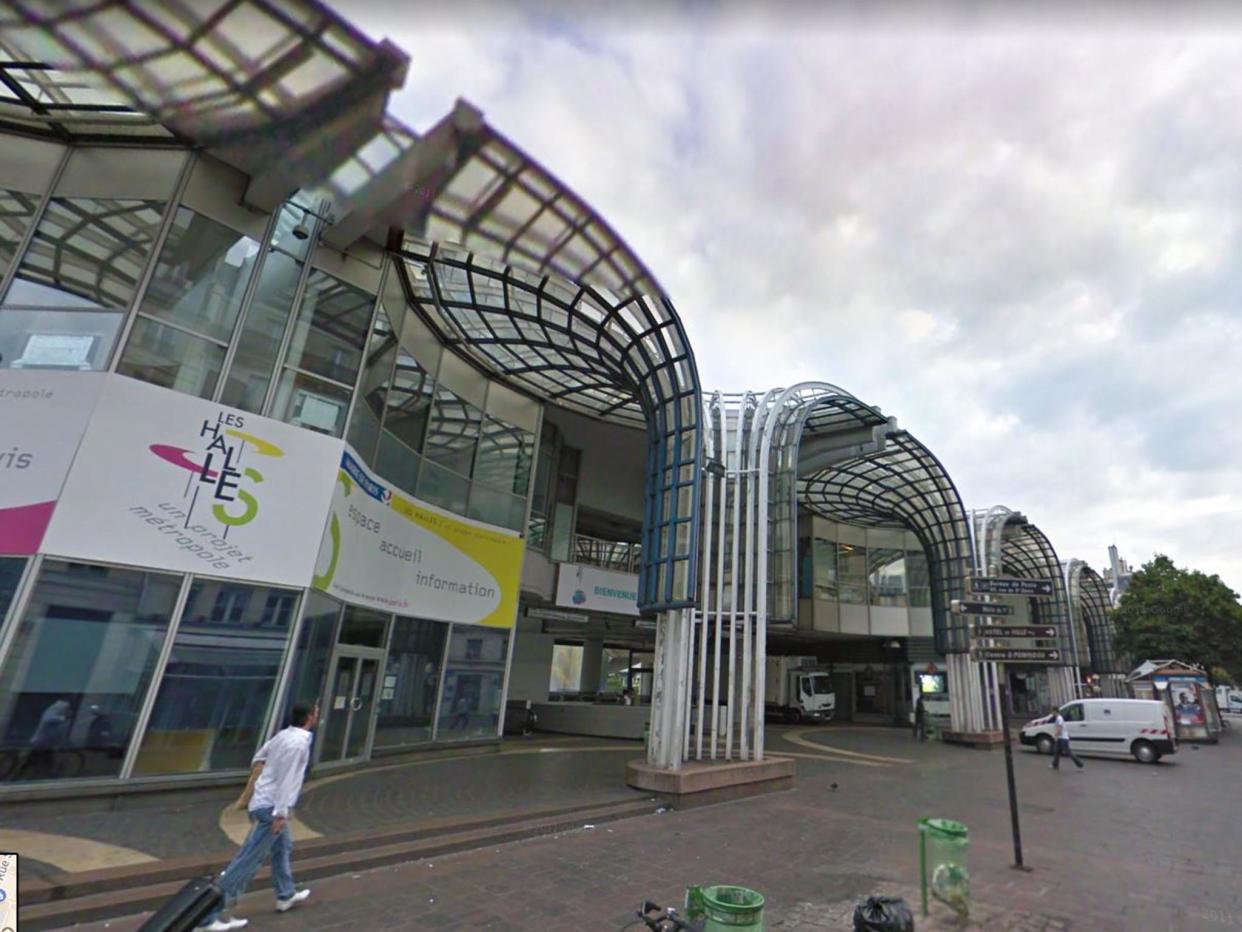 The Chatelet train and underground station in central Paris: Google Street View