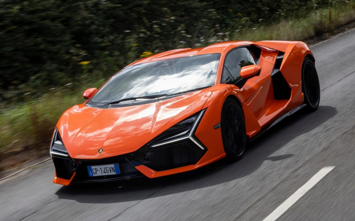 Lamborghini Revuelto on an open road