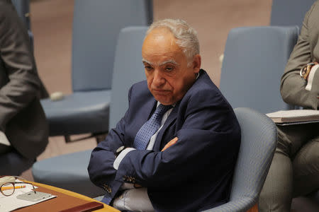 U.N. Libya envoy Ghassan Salame attends a United Nations Security Council meeting at U.N. headquarters in New York, U.S., May 21, 2019. REUTERS/Brendan McDermid