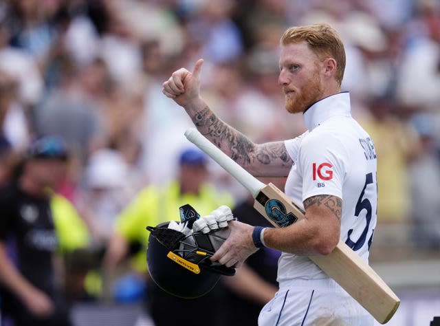 Ben Stokes gives a thumbs up to the Edgbaston crowd after scoring the winning runs in the third Test against the West Indies.