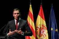 Spain's PM Pedro Sanchez speaks about plan to issue pardons, in Barcelona