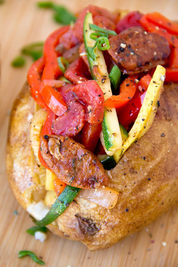 Baked Potato Stuffed with Grilled Vegetables